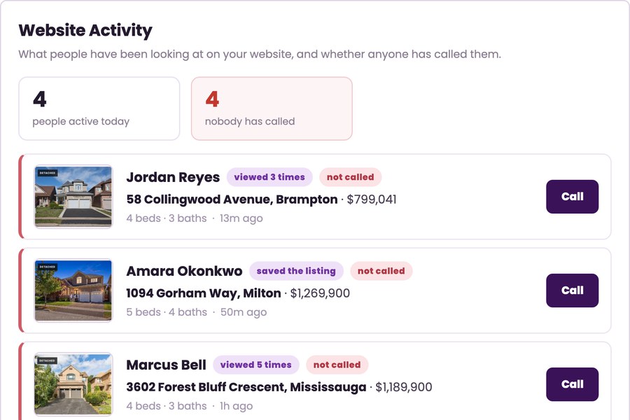 IDX listings on a realtor website built by Asan